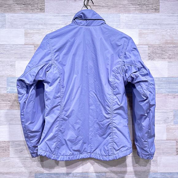 Columbia Nylon Fleece Lined Soft Shell Jacket Blue Full Zip Vintage Womens Small - Picture 4 of 7